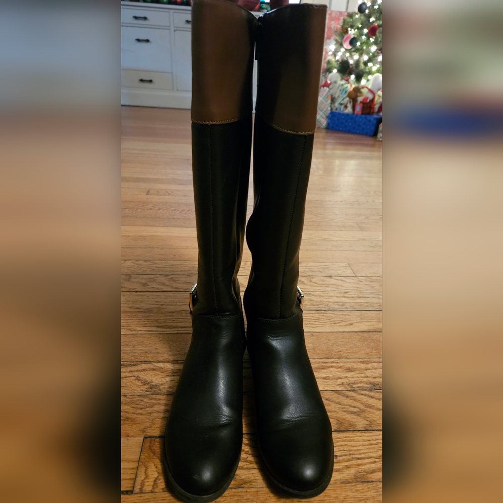Karen Scott Women's Black Edenn Buckled Riding Boots Shoes Size 7.5M